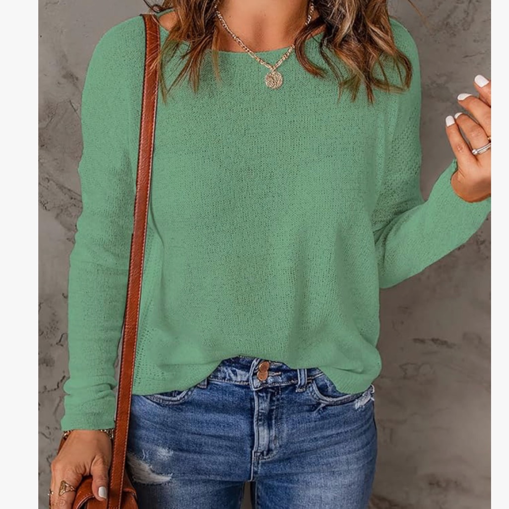 Fall Winter Sweater Green Long Sleeve